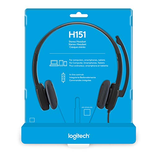 Wired Stereo Headset with Noise-Cancelling Microphone, 3.5 mm Audio Jack, Black V906995