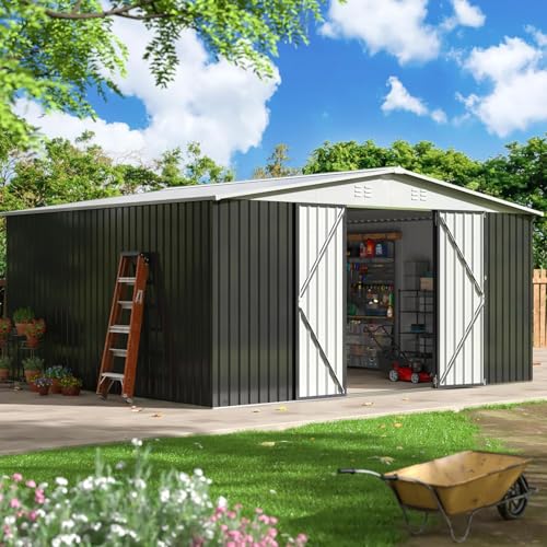 White Metal Outdoor Storage Shed R18355