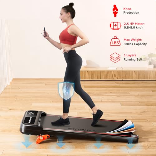 Walking Pad Treadmill with Incline, Under Desk Treadmill, Portable Treadmill with Remote Control, Compact Treadmill X995