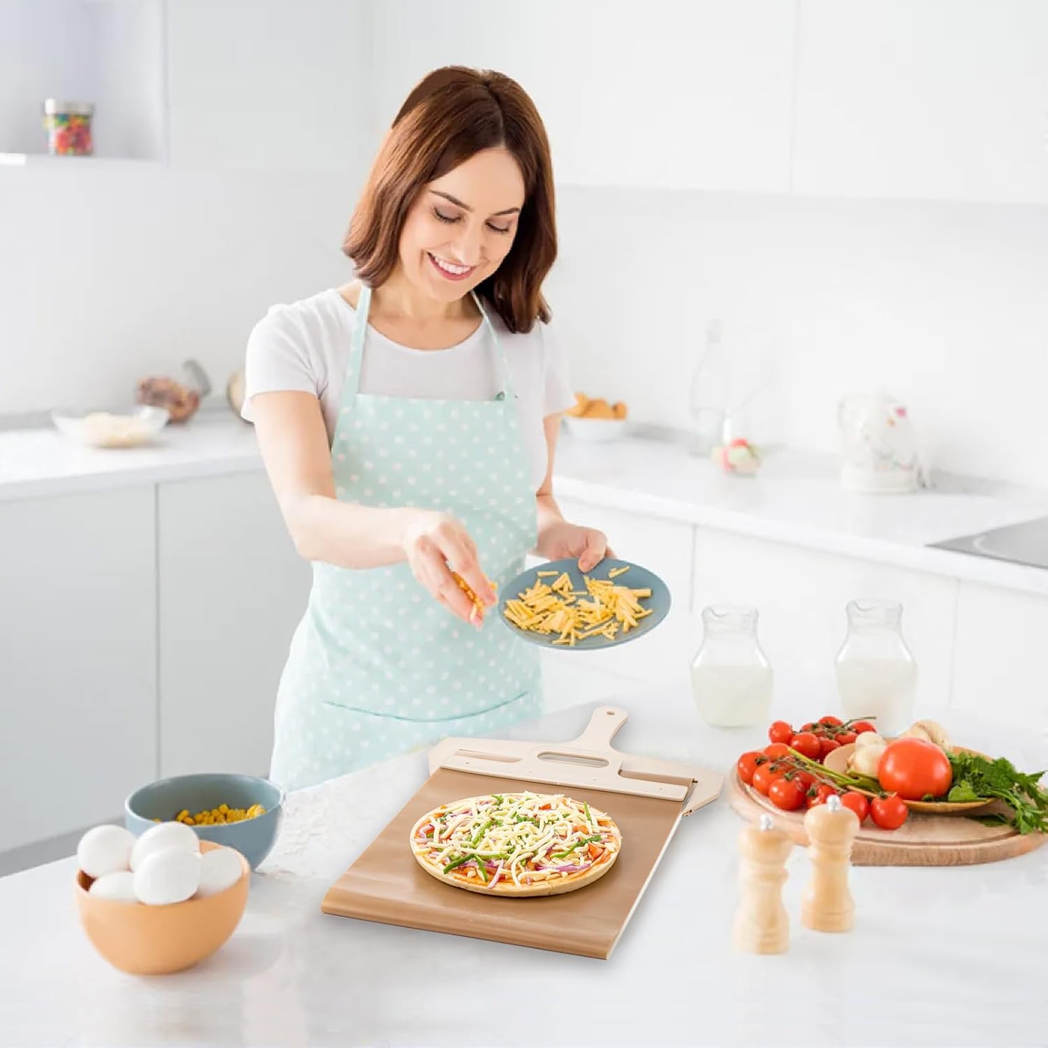 12 inch Non-Stick Pizza Peel with Handle J74725