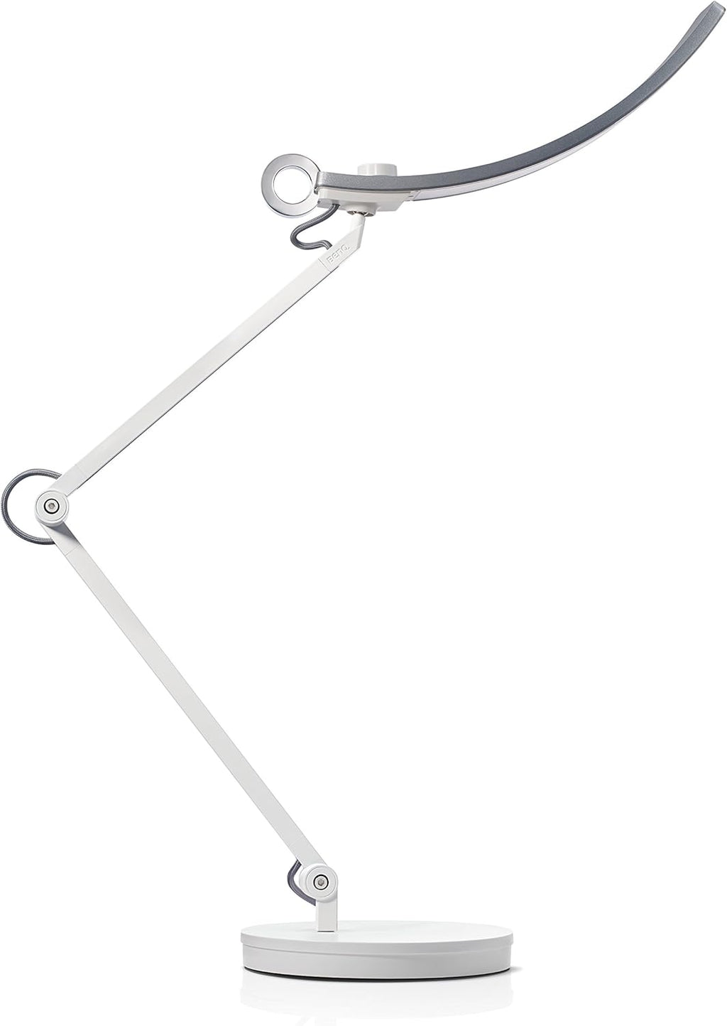 Silver LED Desk Lamp with Auto-Dimming, CRI 95, 35” Wide Illumination O90356
