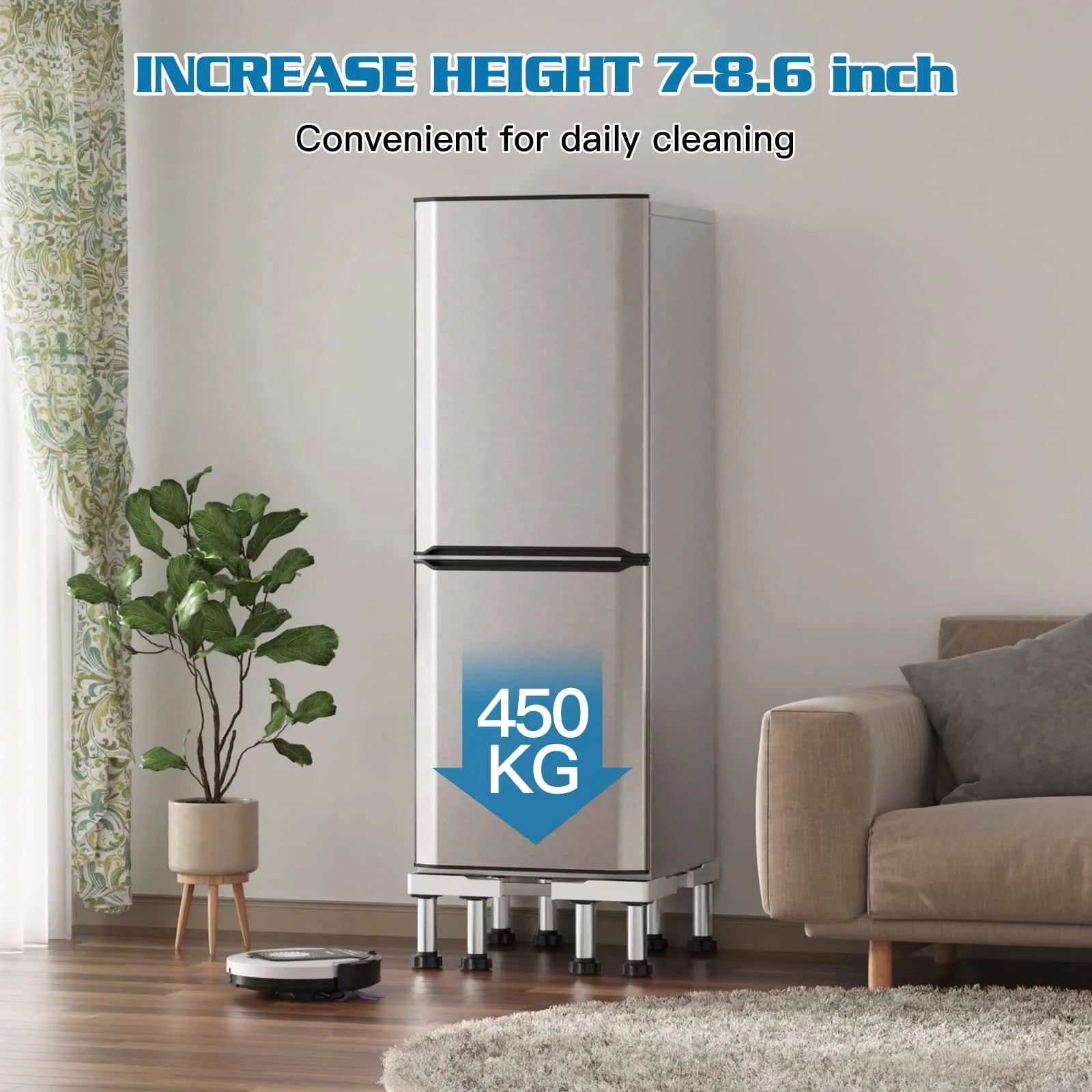 Mini Fridge Stand with 8 Adjustable Feet Z880539