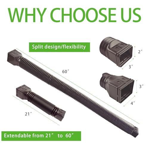 3 Pack Flexible Downspout Extension 21 to 60 Inches Brown L944392