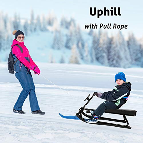 Snow Racer Sled with Steering Wheel and Twin Brakes A98452