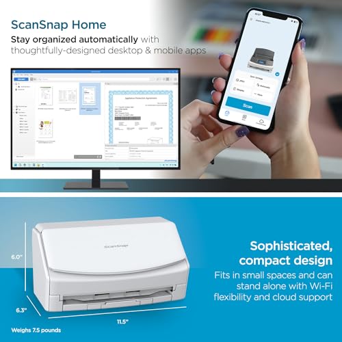 Black Wireless Document Scanner with Auto Document Feeder P102552
