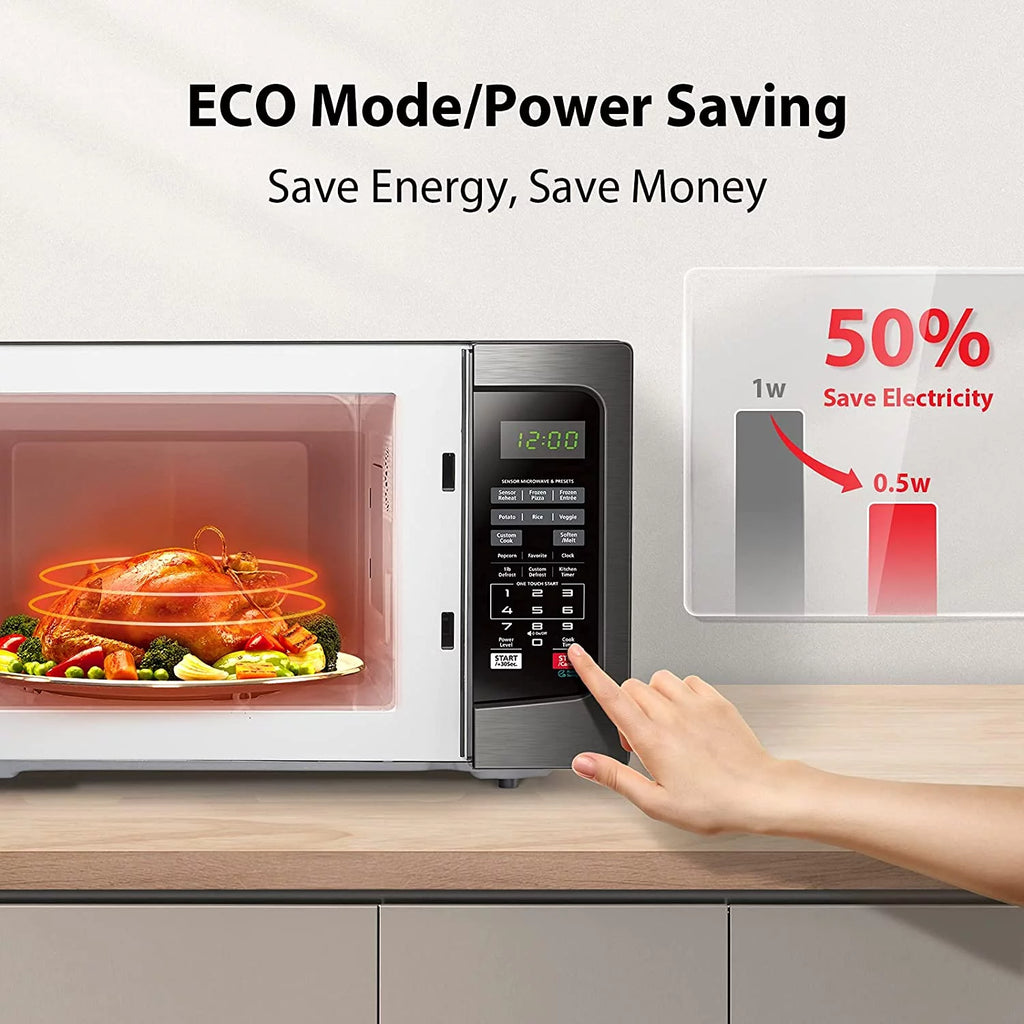 Black Stainless Steel 1.2 Cu. ft Microwave Oven (Refurbished) V24664