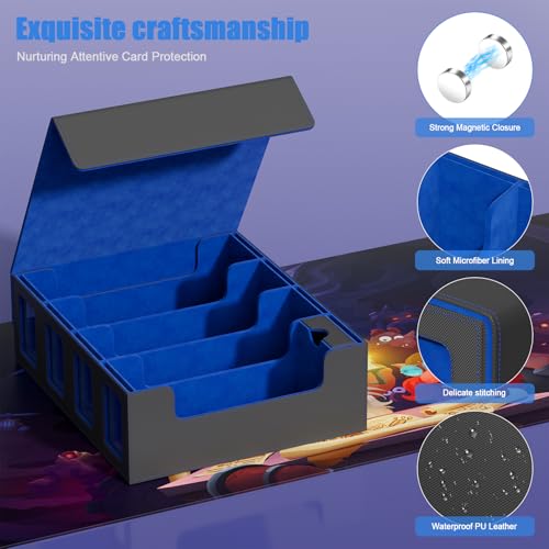 Card Storage Box with 4 Rows, 24 Colorful Dividers & 8 Viewing Windows H416