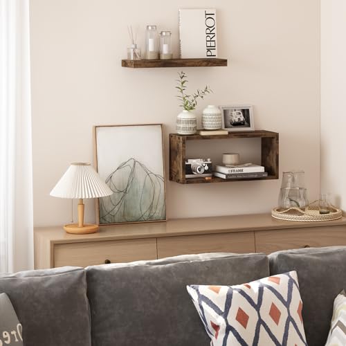 Rustic Brown Floating Shelves N124362