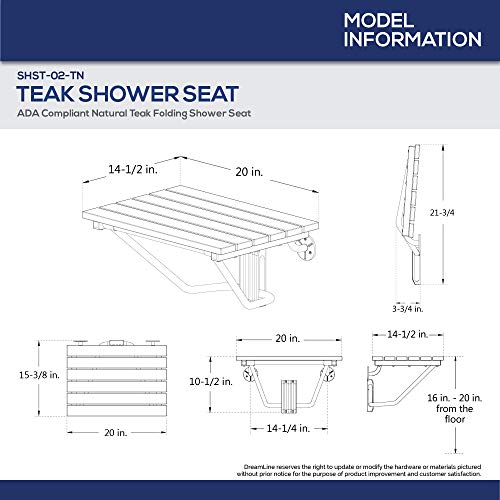 Natural Teak Wood Folding Shower Seat U174