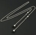 Women Eye Glasses Chain with White Pearls on Silver Plated Chain H2891