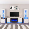 Entertainment Center with Fireplace and 2 Bookshelves, TV Stand for TVs Up to 80in N9531