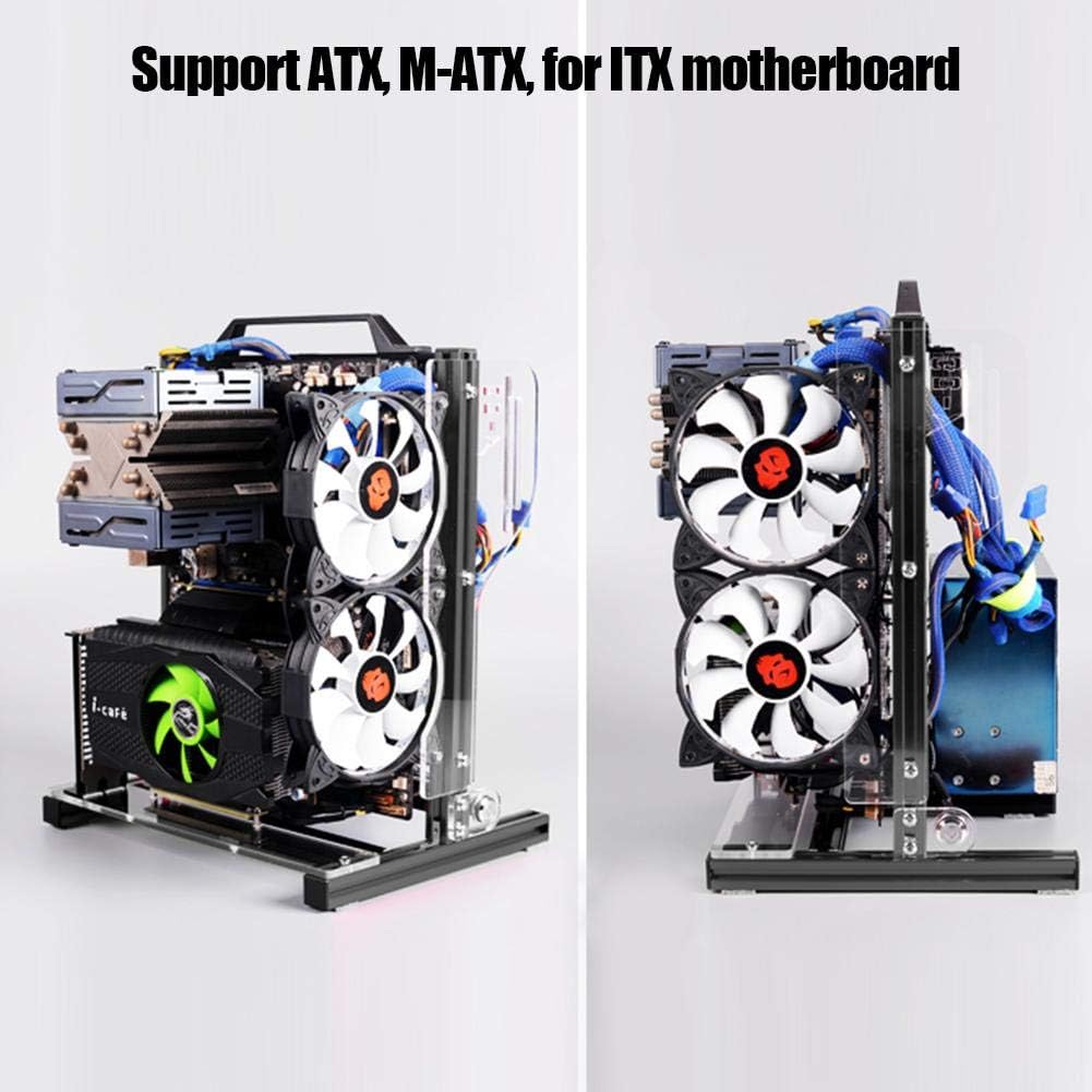 Black Aluminum Open Air Frame Motherboard Chassis Q156237
