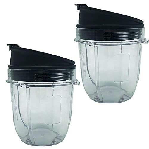 2pcs 18oz Jar cup with Spout Lid for Nutri Ninja Blender Auto iQ V6713