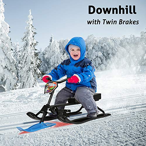 Snow Racer Sled with Steering Wheel and Twin Brakes A98452