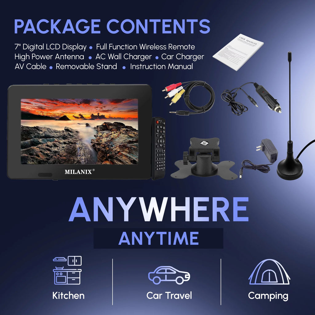 7" Portable LCD TV with Remote Control K6025