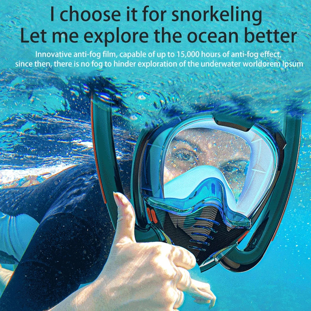 Snorkeling Double Tube Silicone Diving Goggles U267973