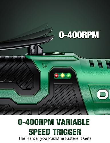 Cordless Electric Ratchet Wrench Set, 40 Ft-lbs, 400 RPM, 3/8", 7 Sockets, 2-Pack 2000mAh Lithium-Ion Batteries S575800