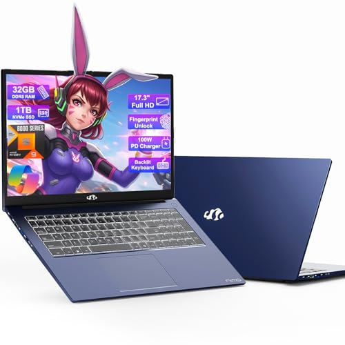17.3” Gaming Laptop, 32GB RAM 1TB SSD, Backlit Keyboard X4215