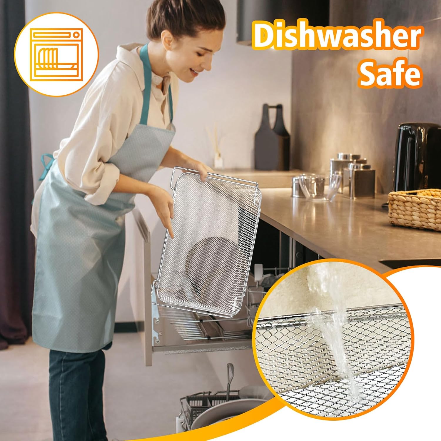 3Pcs Stainless Steel Air Fryer Basket D87697