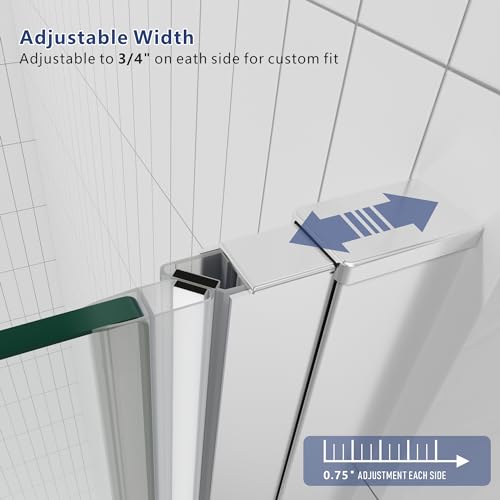 Chrome Semi Frameless Pivot Swing Shower Door, 32 in.W X 72 in.H, Clear Glass Z7927