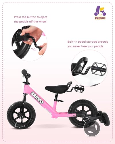 2-in-1 Kids Tricycle and Toddler Balance Bike Black C1652
