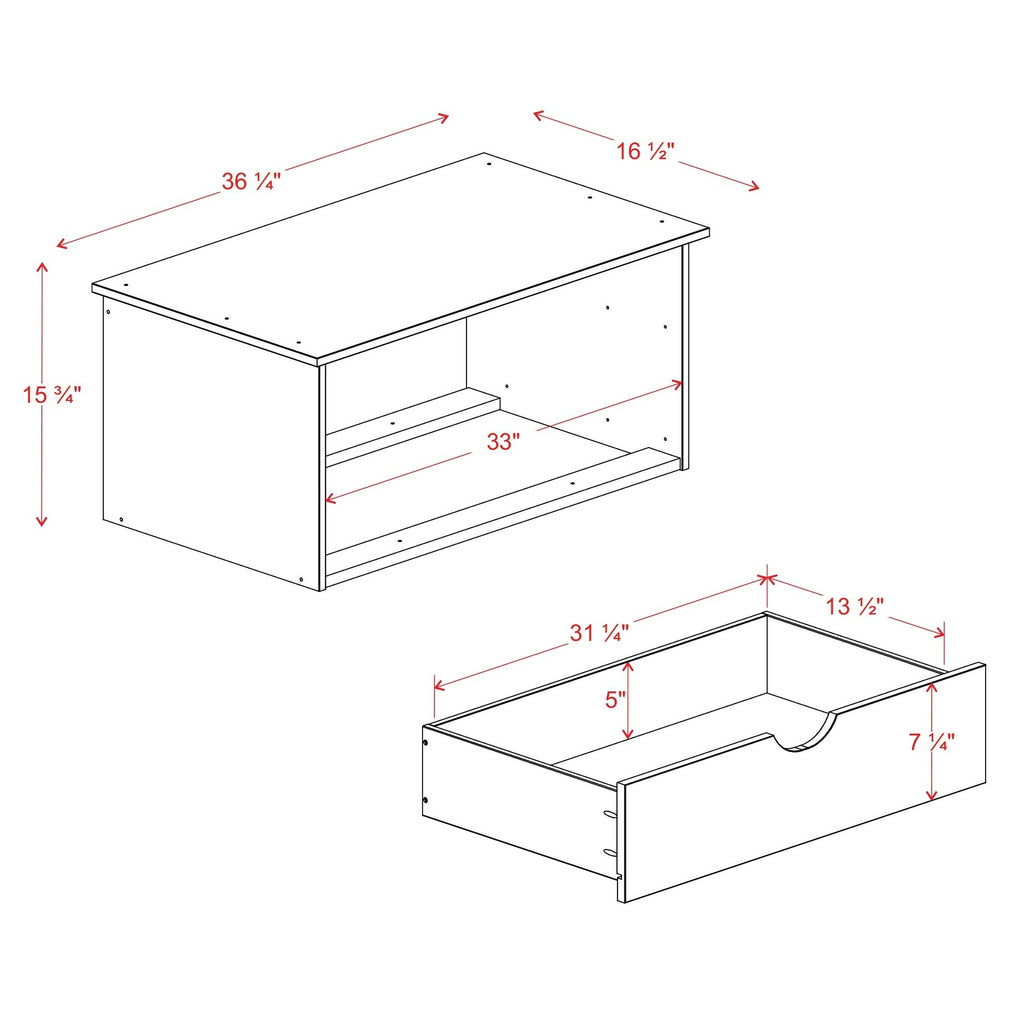 100% Solid Wood 2-Drawer Internal Chest Grey Y5177