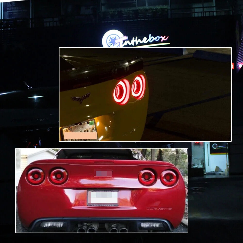 LED Red Halo Ring Rear Brake Tail Lights 4PC Q644183
