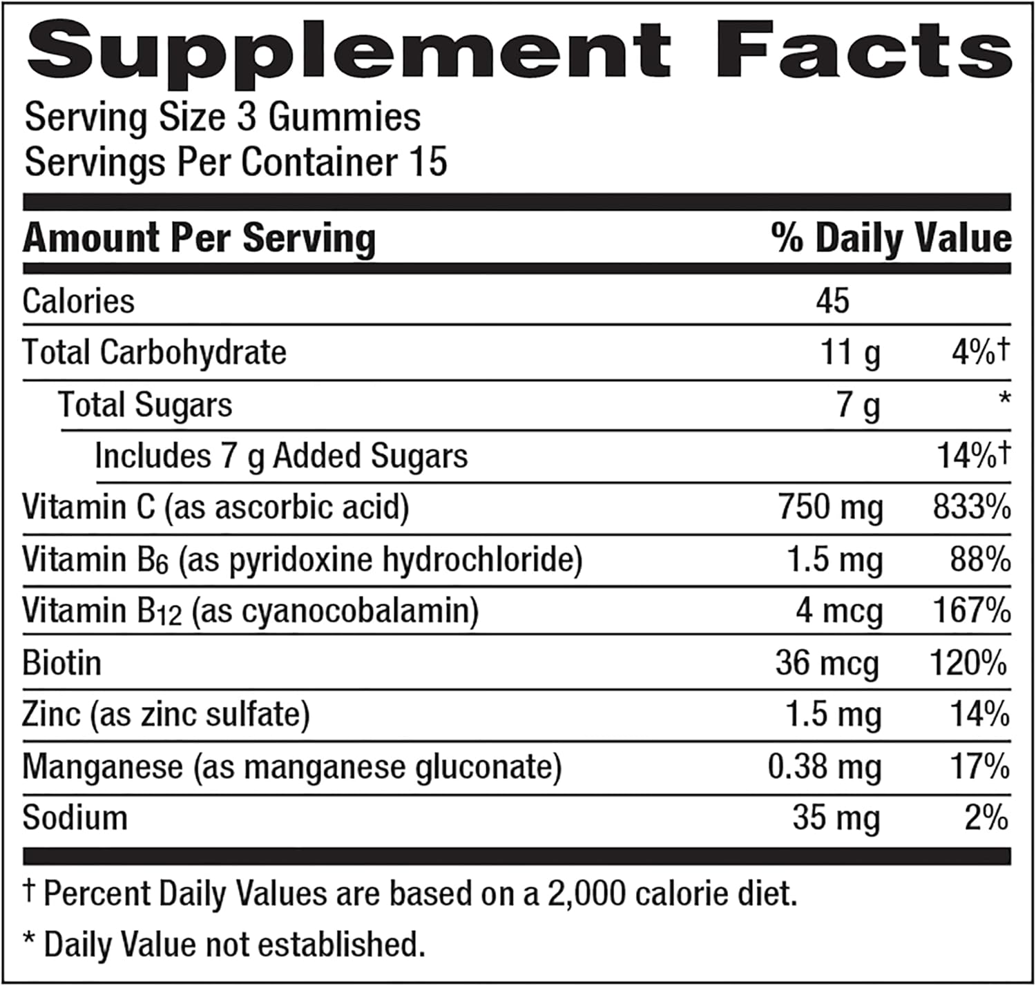 750mg Vitamin C Gummies, 45 Count M51410