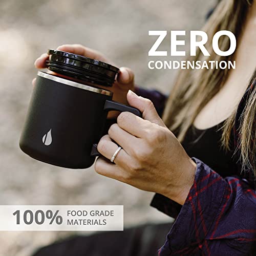 16oz Triple Wall Stainless Steel Insulated Coffee Mug with Lid W9339