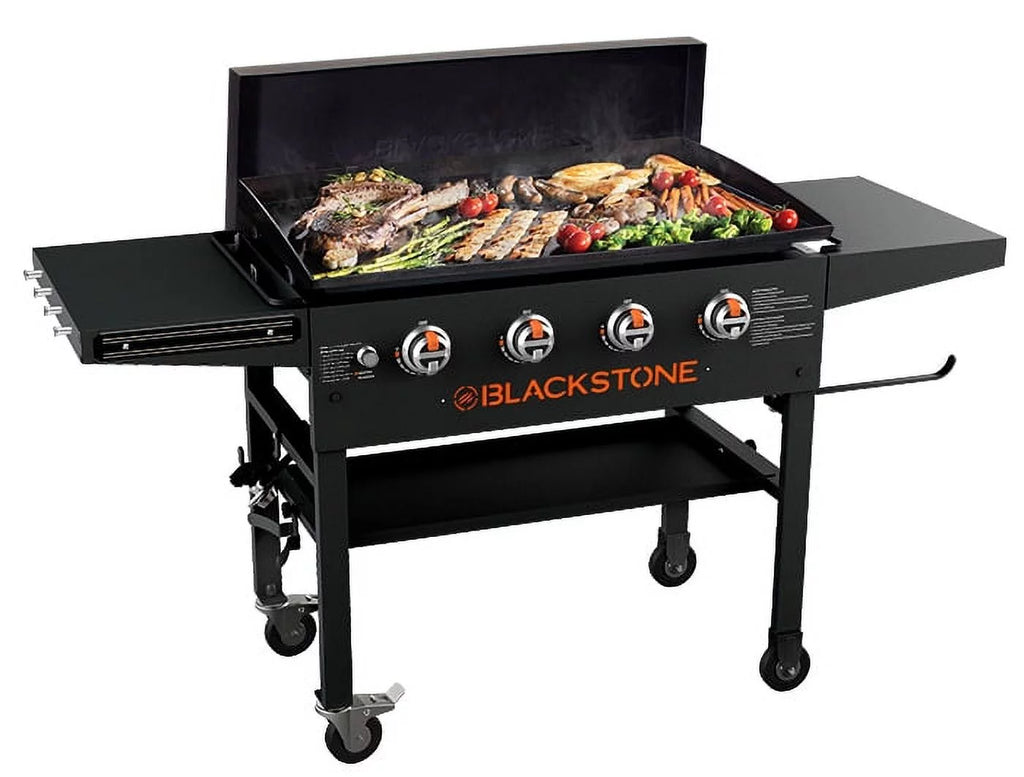 36" Griddle Cooking Station with Hard Cover & Side Shelves C6607
