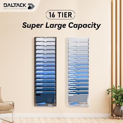 16 Tier Black Mesh Metal Wall File Organizer L6997
