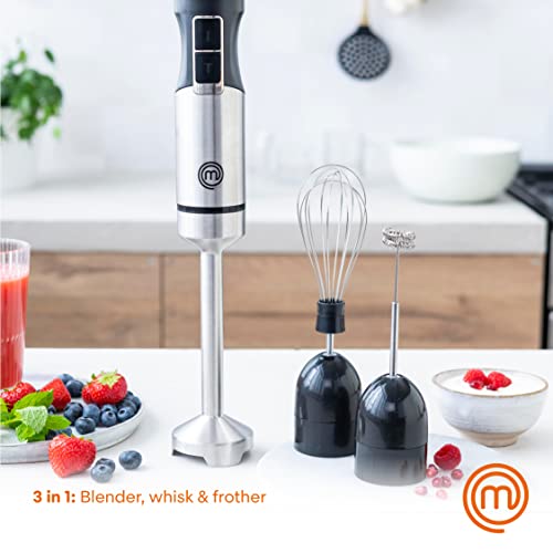 Immersion Blender and Knife Set with Whisk and Frother Attachments U303