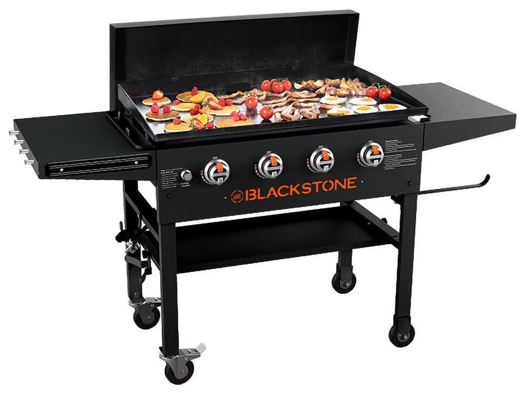 36" Griddle Cooking Station with Hard Cover & Side Shelves C6607