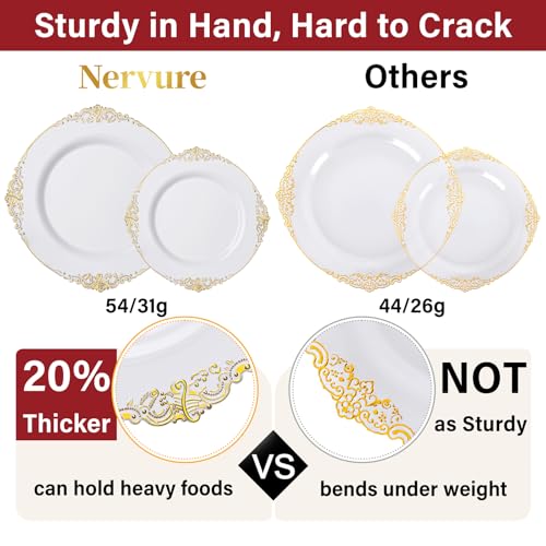 350PCS Gold Plastic Dinnerware Set A36433