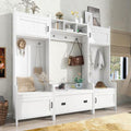 White Hall Tree with Bench and Shoe Storage S61123