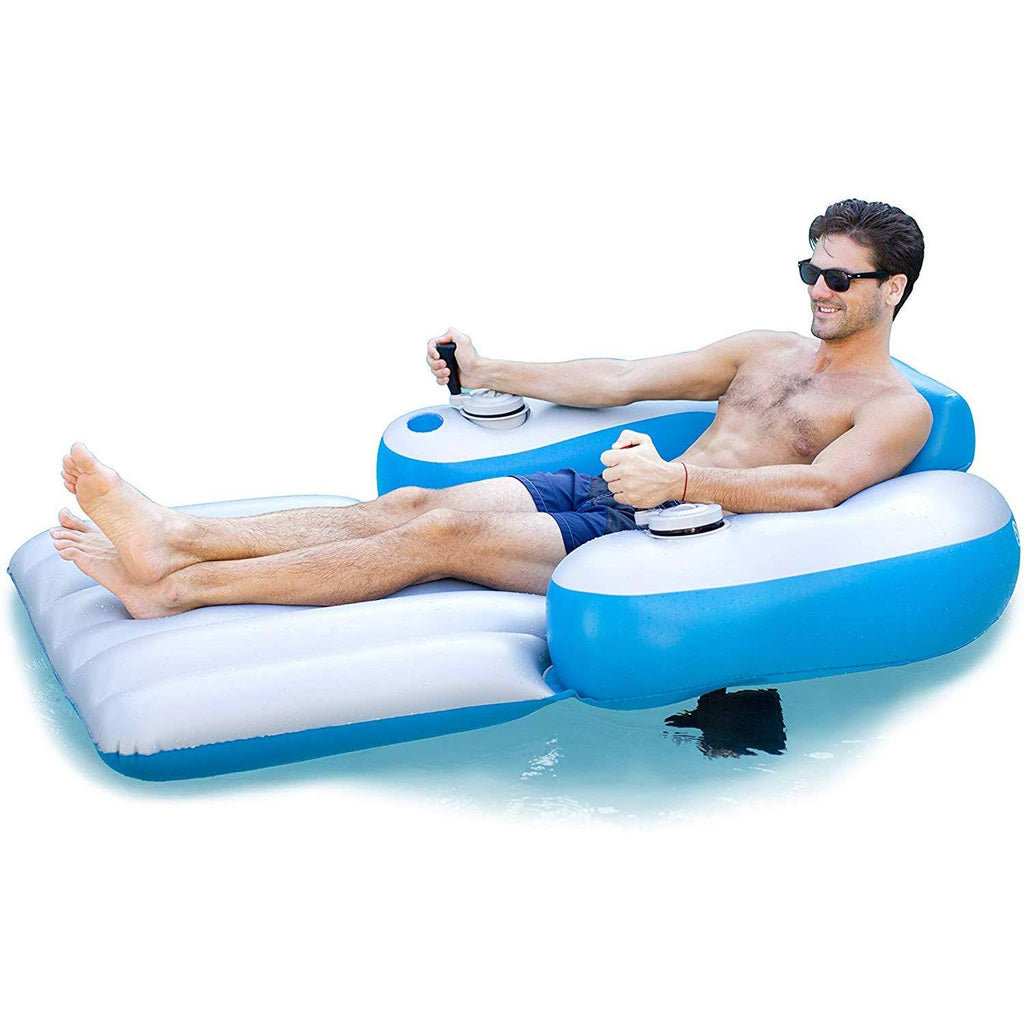 Grey with Turquoise Motorized Swimming Pool Lounger Y596