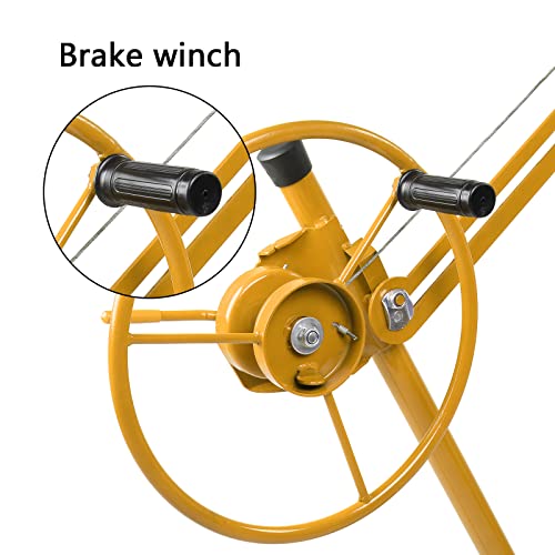 16 FT Drywall Lift Panel Rolling Hoist Jack Lifter Sheetrock with Adjustable Telescopic Arm, Yellow I474