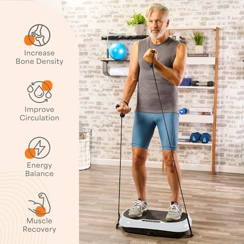 Mini Vibration Plate Exercise Machine with 2 Loop Bands & 4 Resistance Bands A7047