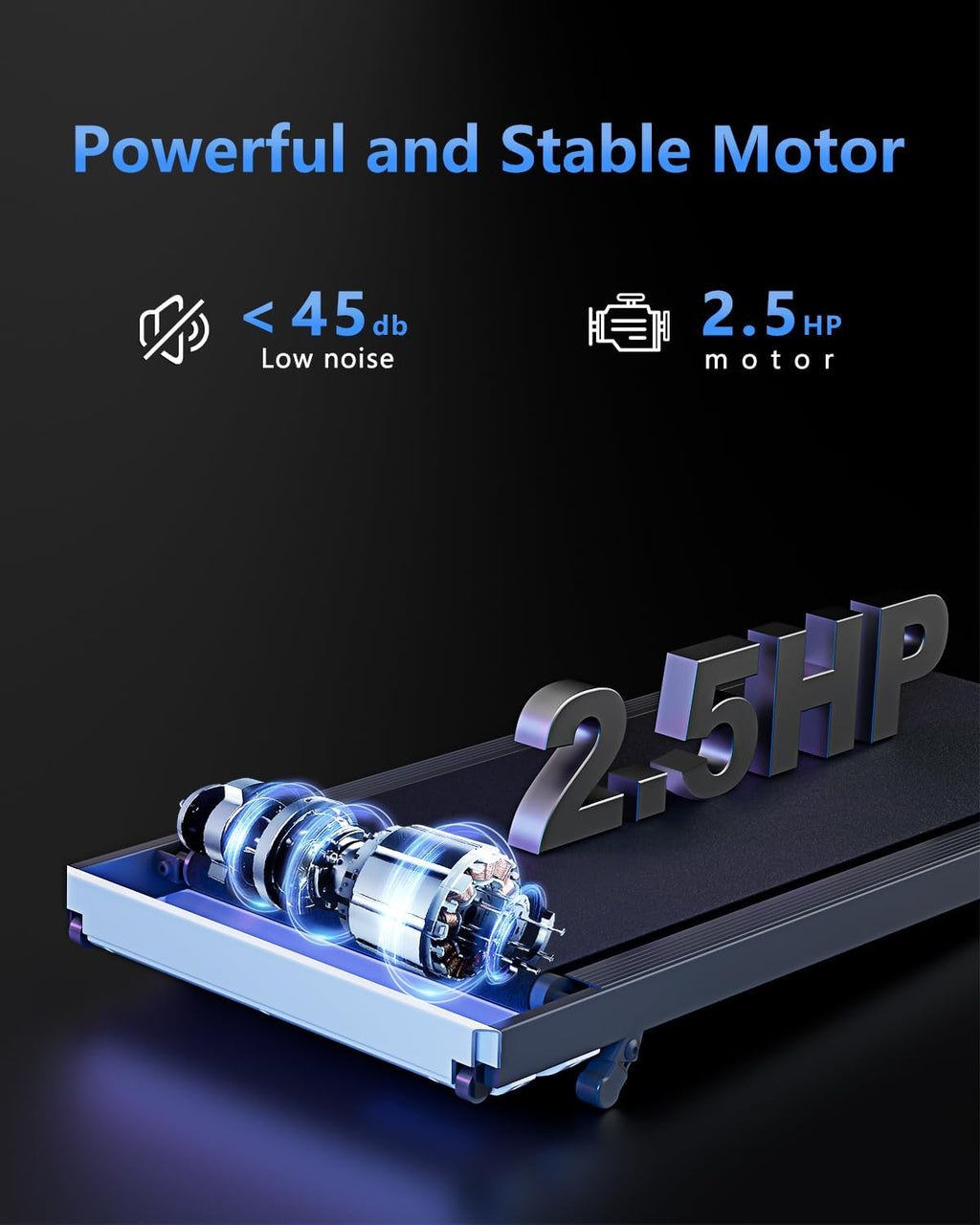 Compact 2-in-1 Under Desk Treadmill with Incline A6867