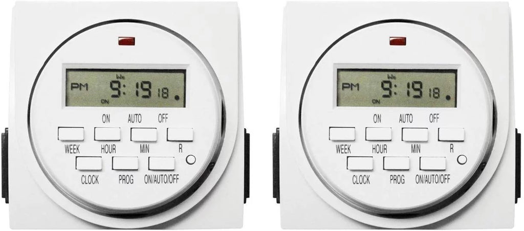 White 2 Pack Digital Programmable Electric Timer N487