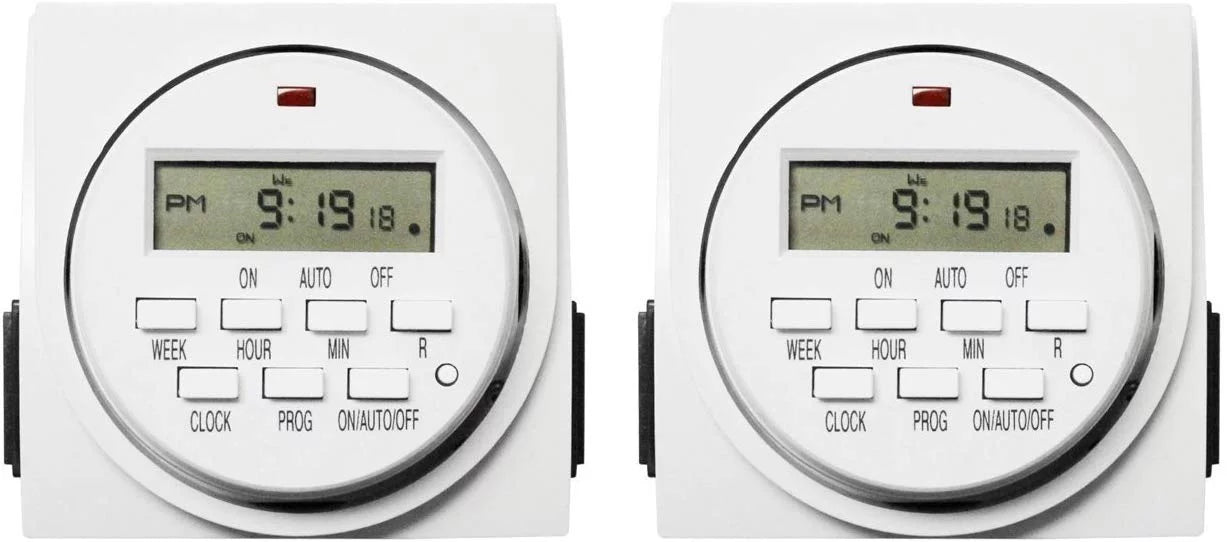 White 2 Pack Digital Programmable Electric Timer N487