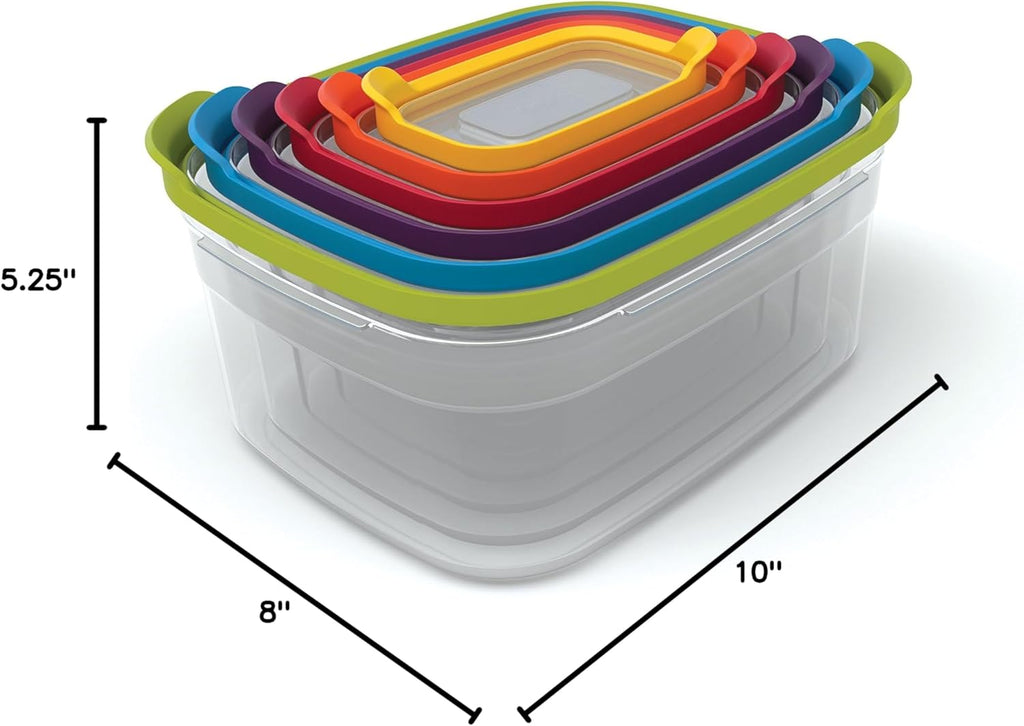 10-Piece and 12-Piece Plastic Food Storage Container Sets with Airtight Lids O688659