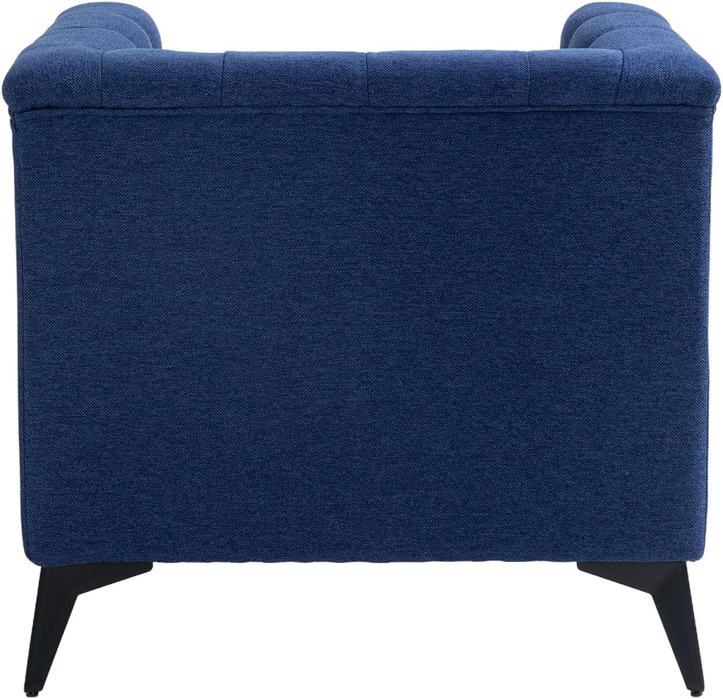 Blue Linen Fabric Arm Chair W784
