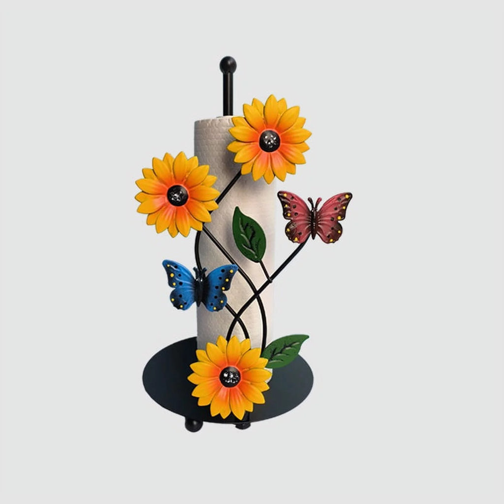 Painted Butterfly Vertical Paper Towel Rack Y934167