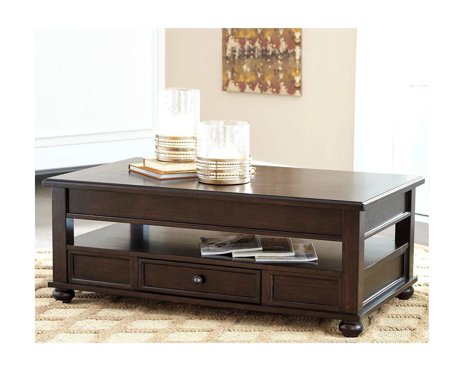 Dark Brown Coffee Table with Lift Top M531