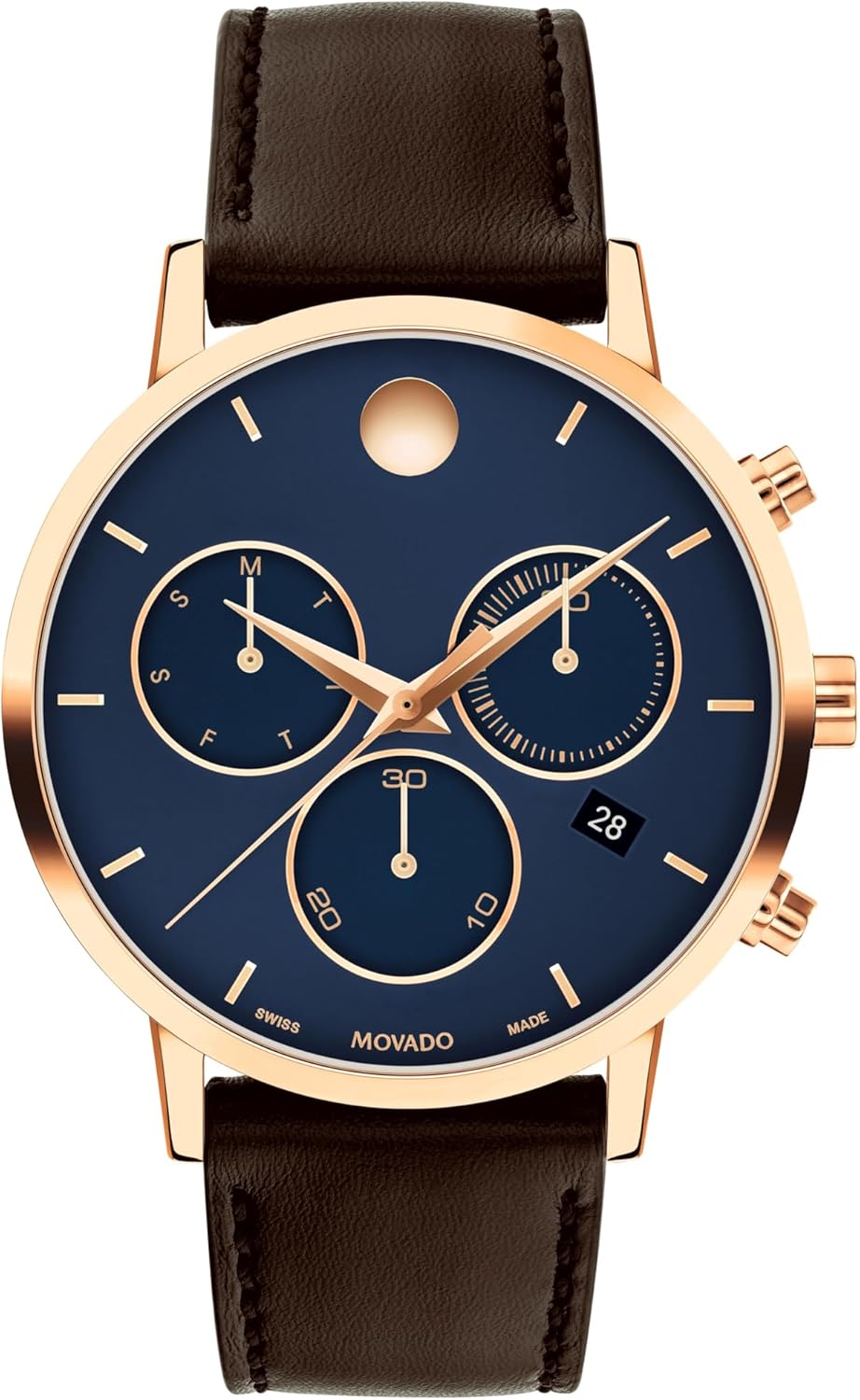 Swiss Quartz Chronograph Watch, Calfskin Strap, 42mm X796928