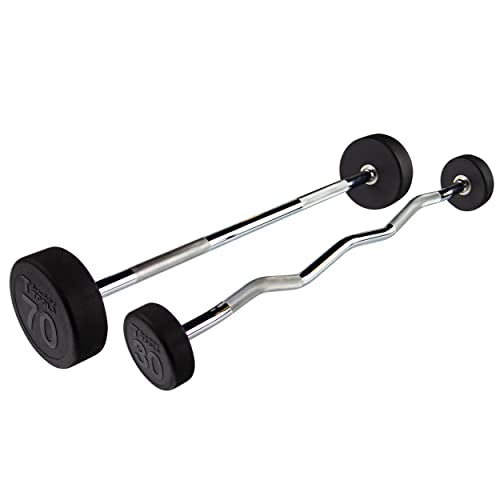 Rubber Coated Fixed Weight Straight Barbell P4344