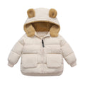 Beige Bear Ears Hooded Padded Jacket Z6842