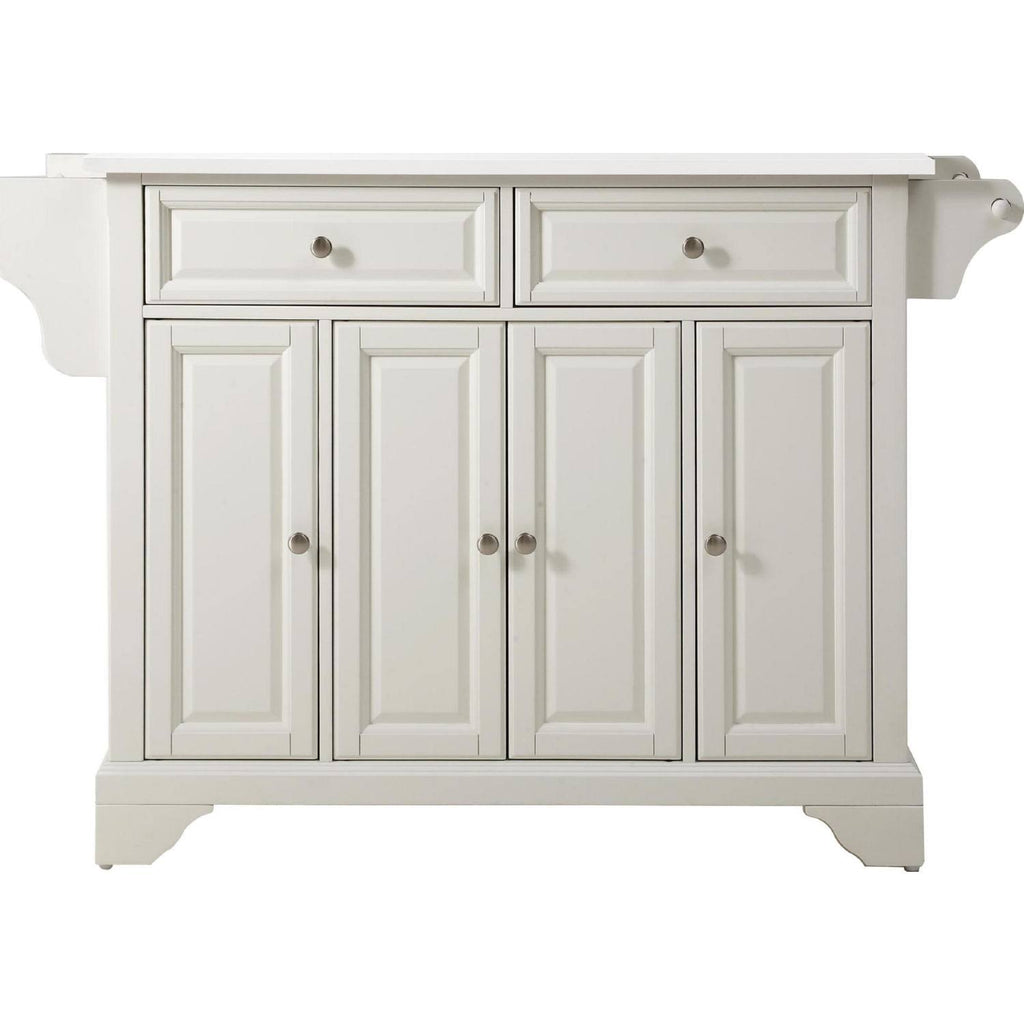 White Granite Top Full Size Kitchen Island Cart J3191