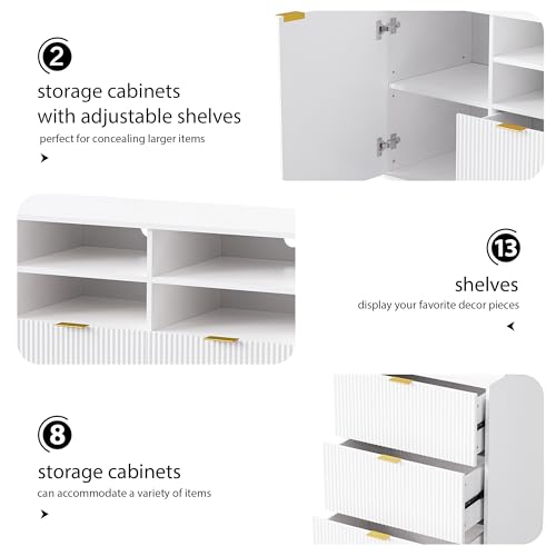 Black 4-Piece Entertainment Wall Unit with 13 Shelves, 8 Drawers and 2 Cabinets F665